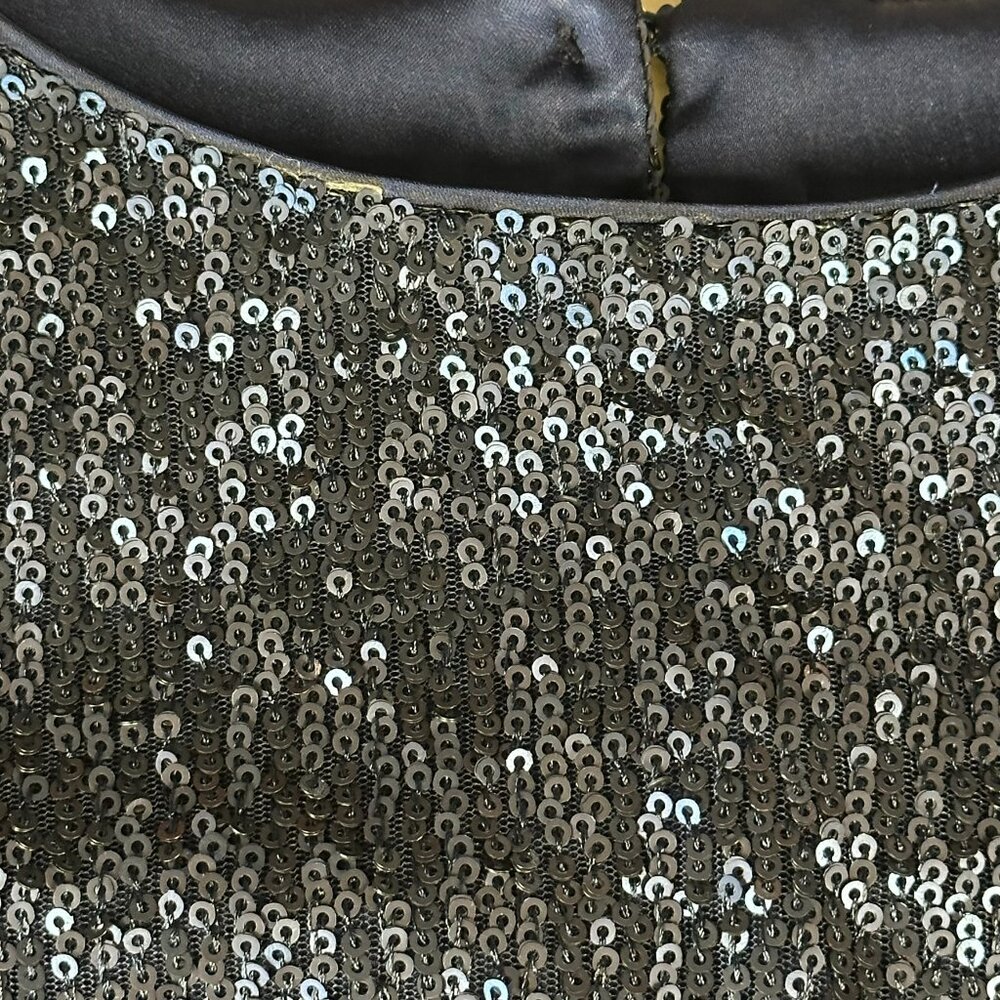 NWT Anthropologie  by Anthropologie Marie Navy Sequin Puff Short Sleeve Size 6 - Picture 11 of 13